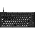 Keychron V1 Wired Custom Mechanical Keyboard Barebone Knob, 75% Layout QMK/VIA Programmable Macro with Hot-swappable Support Compatible with Mac Windows Linux (Frosted Black - Translucent)