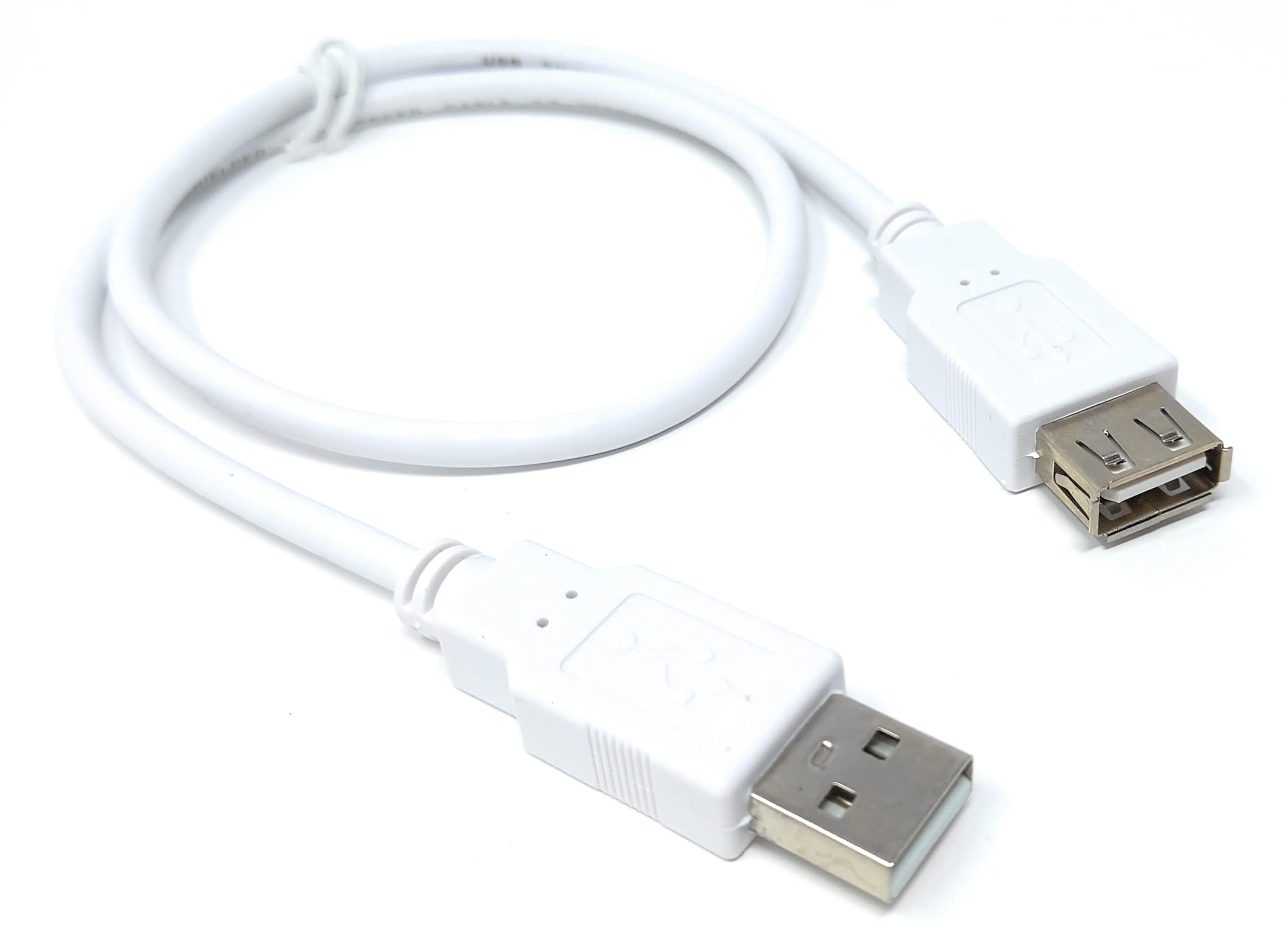 DRUT 50cm short USB Male to USB Female 2.0 24AWG High Speed EXTENSION Cable A Plug to Socket 1.6ft White