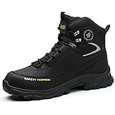 JSTDOIT Work Boots for Men,Lightweight Breathable High Top Steel Toe Boots,Indestructible Steel Toe Shoes,Non Slip Safety Work Shoes.