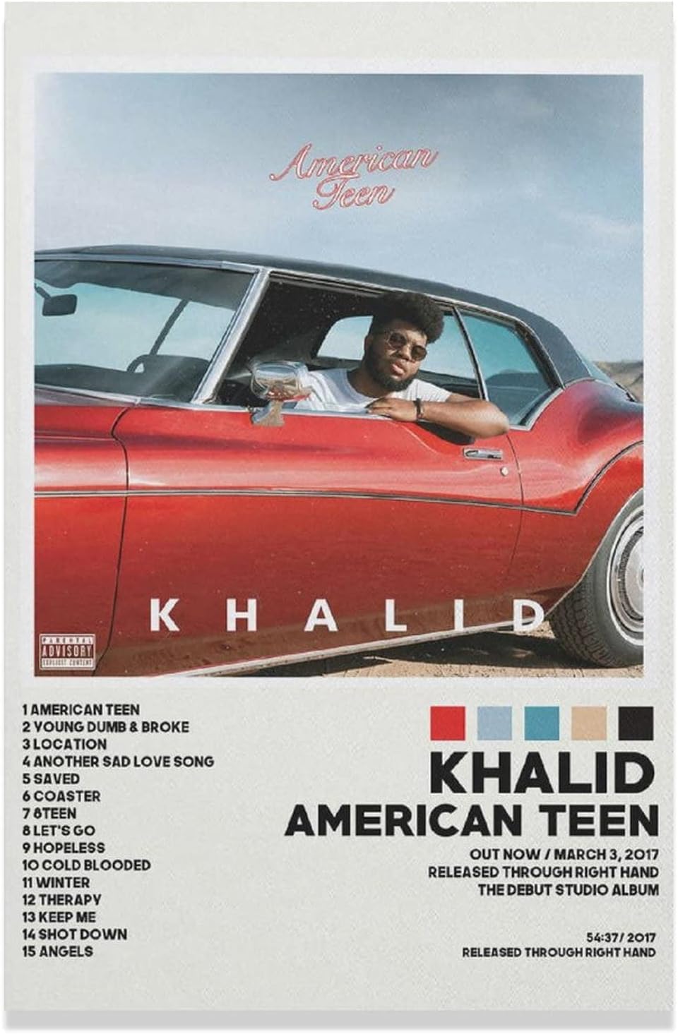 Khalid Poster American Teen ^ Canvas Poster Bedroom Decor Sports Landscape Office Room Decor Gift Unframe-style112×18inch(30×45cm)