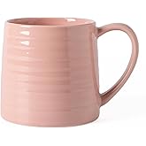 TaoTaojarvie Ceramic Coffee mugs, 21 oz, Extra Large Mugs, Big Tea Cup, Large Handle, Pottery Mug, Big Belly, Transmutation Glaze,Wide Bottom, stripe pattern, Microwave & Dishwasher Safe. (Pink)