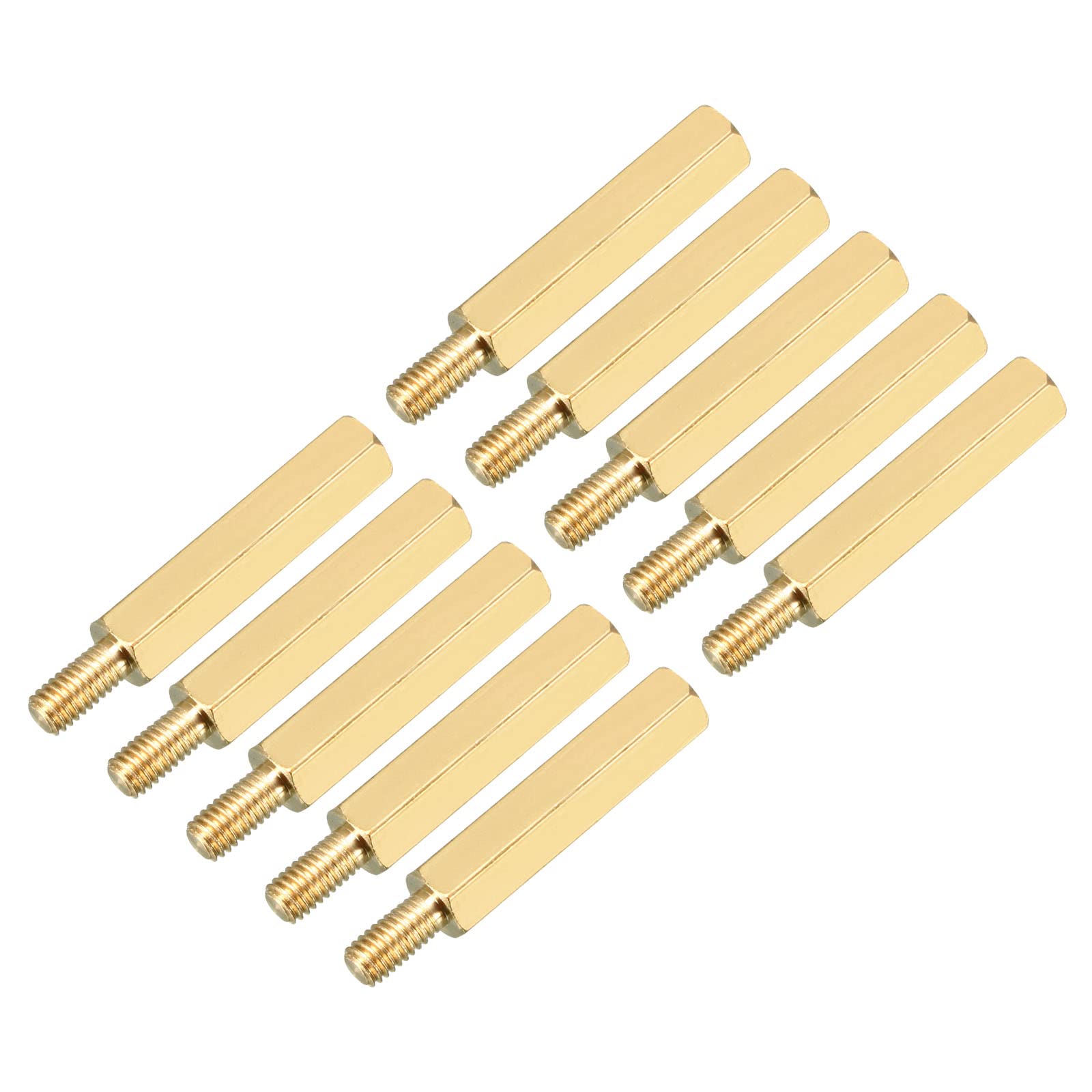 YOKIVE 20 Pcs Brass Hexagon Threaded Spacer, Hex Spacer with Female and Male Thread | Fixing The Motherboard, Great for Electronics Industries (M3 20+6mm)