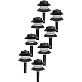 GreenLighting Paradise Low Voltage Landscape Pathway Lights - 2 Tier Outdoor Garden Lights - Easy, Simple Installation - Walkway, Lawn, Landscape Lighting (Black, 8 Pack)