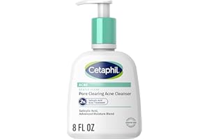 Cetaphil Gentle Clear Pore Clearing Acne Cleanser, Foaming Gel Cleanser for Sensitive, Acne-Prone Skin, 8 Fl Oz Pump Bottle, 2% Salicylic Acid, Gently Exfoliates, Dermatologist Recommended Brand