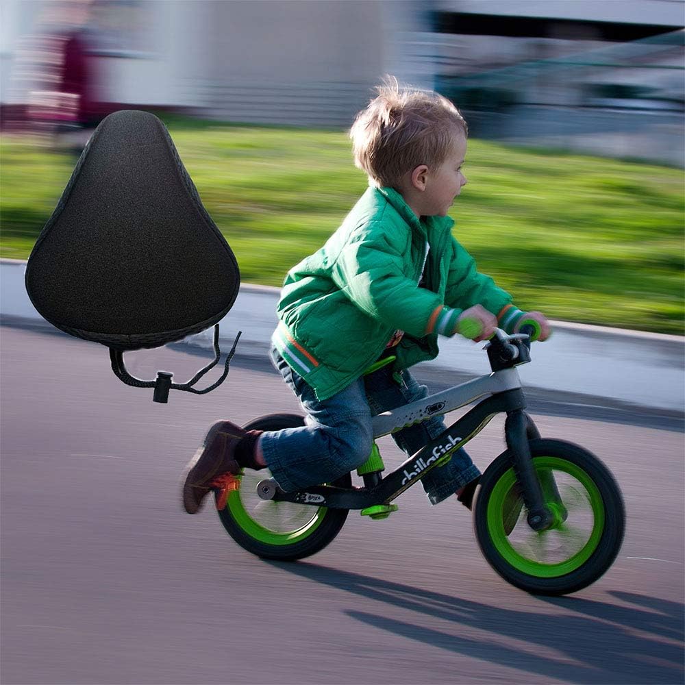 Hoobbii Bike Accessories for Kids, Contain Child Bike Gel Seat Cushion、Kids Bike Bell and Kids Bike Streamers，Suitable for Children's Bicycles seat up to 8.5x6.5 inches(Black) : Sports & Outdoors