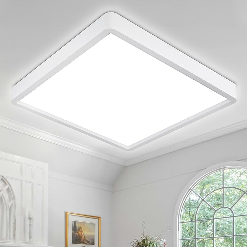 Defurhome 24W LED Ceiling Light 5000K IP54 Flush Mount 30cm White