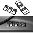 OBL Window Lift Switch Button Panel Cover Bezel Frame for Tesla Model X Model S 2016-2020 Car Interior Accessories ABS Imitation Carbon Fiber Inner Decoration (Pack of 4)