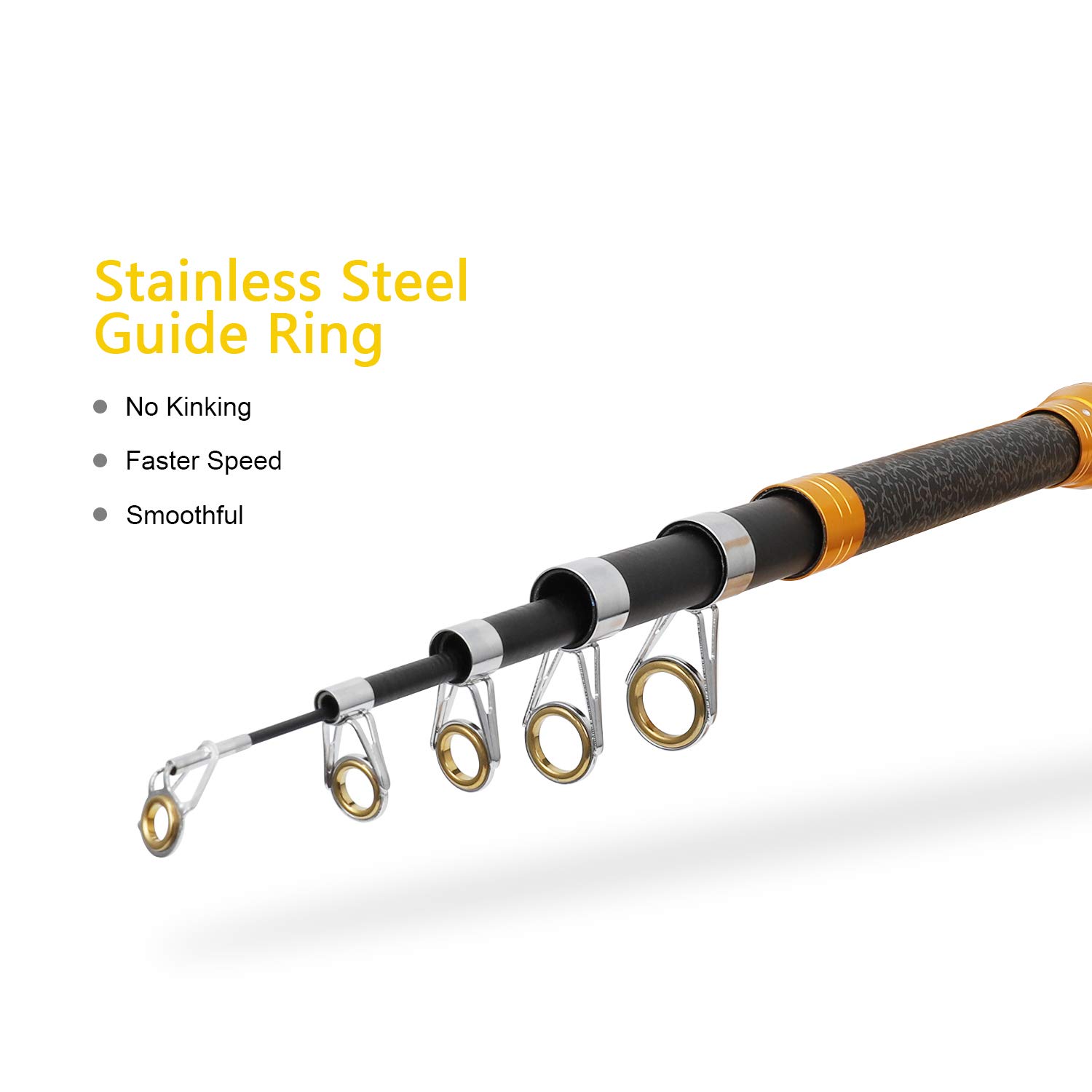 iOutdoor Products Telescopic Fishing Rod 4 Sections 12Feet Longest, Fishing Pole Super Hard Portable Spinning Rod Fast Action Baitcaster for Freshwater Saltwater