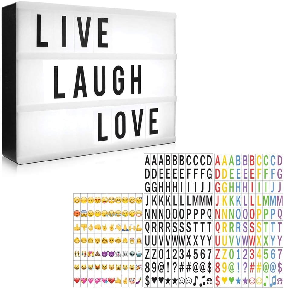 Personalized A4 White LED Letter Box with Light Up Letters and Symbols