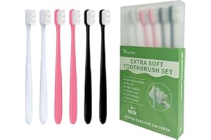EasyHonor Extra Soft Toothbrush for Sensitive Gums,Micro Fur Manual Toothbrush, 20000 Soft Floss Bristle for Pregnant Women, 