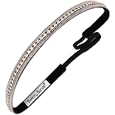 Sweaty Bands Womens Girls Headband - Non-Slip, Velvet-Lined Jeweled Hairband - Bling It Ice Ice Lady Silver 3/8-Inch