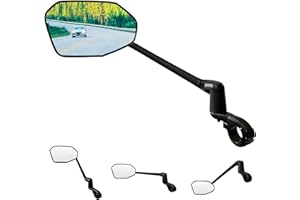Homieway Bike Mirror, Aluminum Bicycle Mirror Handlebar Mount,Foldable & Adjustable HD Real Glass Cycle Mirror, Bike rear viewmirror for Ebike Scooter MTB (Left Handlebar 0.87-1 inch)