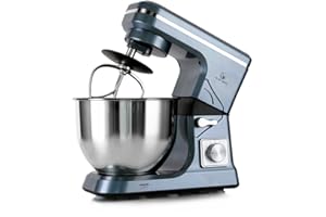MURENKING Stand Mixer MK36 500W 5-Qt 6-Speed Tilt-Head Kitchen Food Mixer with Accessories (Gray Blue)