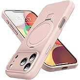 KMAMBAG Mag-Ring Designed for iPhone 17 Pro Case, Liquid Silicone [Moisturizing Factor] Extreme Soft Slim Phone Case with Stand [Compatible with MagSafe] for 17 Pro 6.3 inch Men Women, Pink