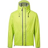 fit space Men's Ultralight Waterproof 3L Rain Jacket Packable Travel Raincoat Windproof Lightweight Hiking Skiing Shell Hood