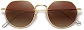 SOJOS Round Polygon Polarized Sunglasses for Women Men Retro Classic Vintage Panto Octagonal Shades SJ1157
