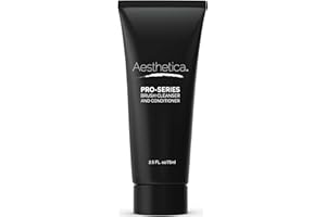 Aesthetica Makeup Brush Cleaner – Cruelty Free Make Up Brush Shampoo for any Brush, Sponge or Applicator - Made in USA - 2.5 fl oz