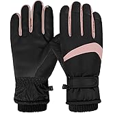 Feelorna Women Ski Gloves, Windproof Thermal Touchscreen Gloves Waterproof Winter Warm Snow Glove for Skiing Cycling Outdoor Sports