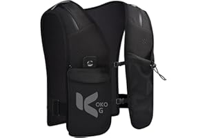 KOKO G Ultra-Light Running Vest with Water Bottle – Breathable Hydration Pack with Adjustable Fit, Reflective Strips & Multi-Pocket Storage for Trail Running, Hiking, Cycling & Outdoor Adventures