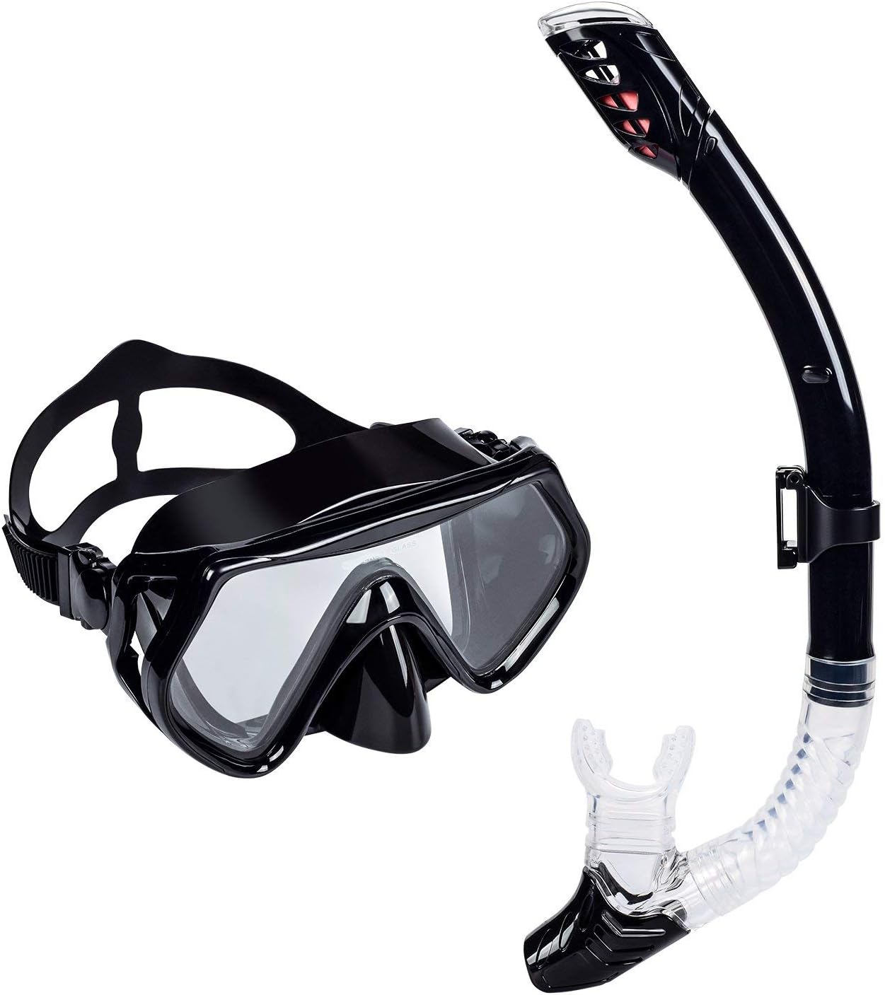 UPhitnis Snorkel Set Adults Big Eyes Scuba Dry Top Snorkel Mask Set for Diving Snorkeling Freediving, Diving Mask & Snorkel, Snorkeling Packages