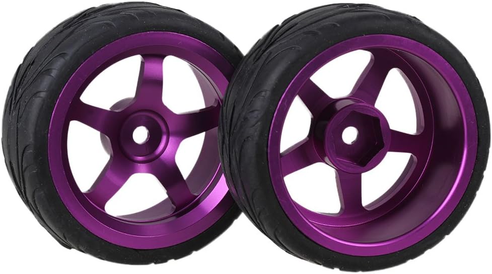 thumbnail image 2 of Mxfans RC 1:10 On-Road Racing Car Tires & Wheels | Blue Y Shape Rims 65x26mm Pack Of 4 2 of 12