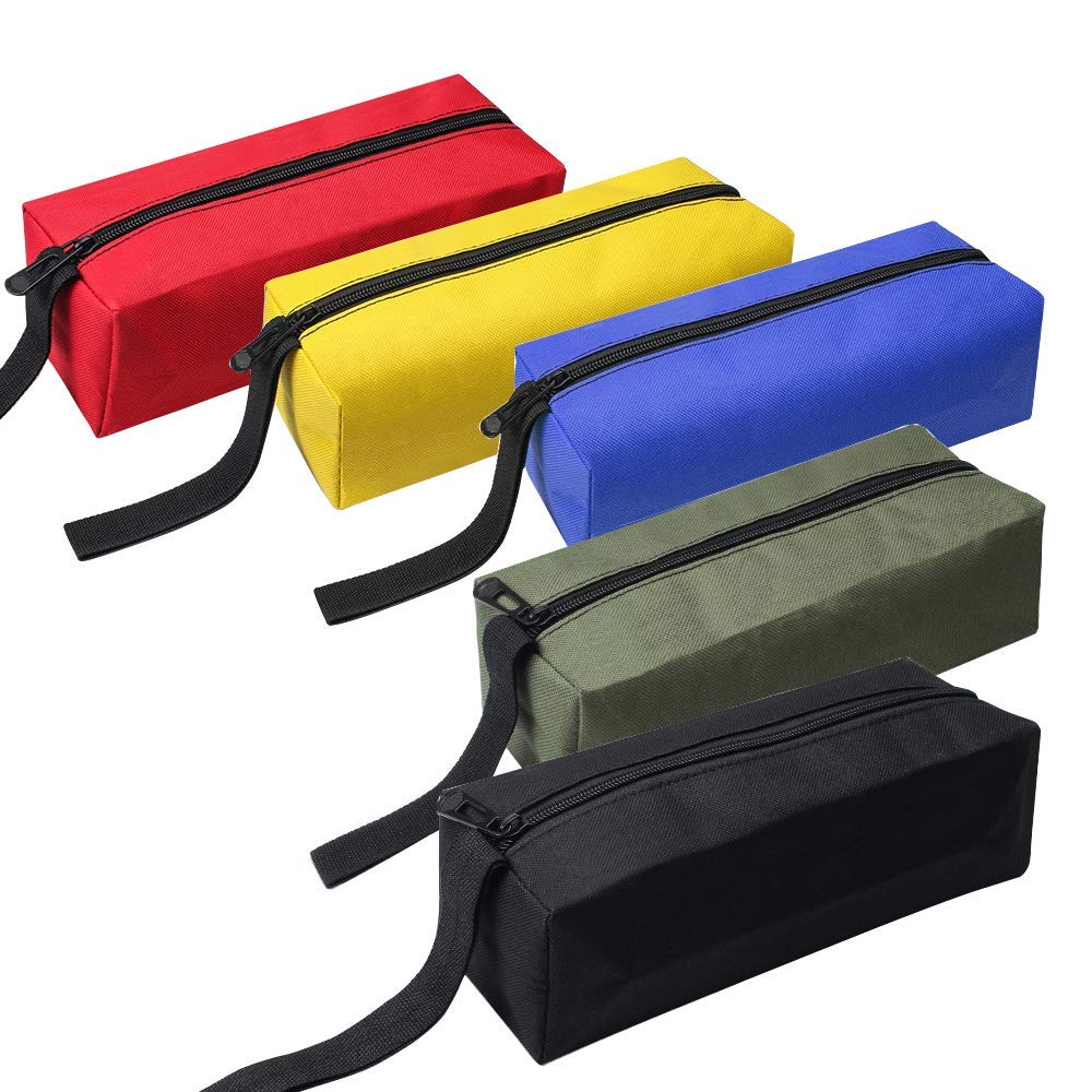 HunterBee 5 Multipurpose Zipper Small Tool Bag, Small Tool Pouch Tote Bags Waterproof Canvas Tool Bag Tool Organizer Storage Bag for Screwdriver