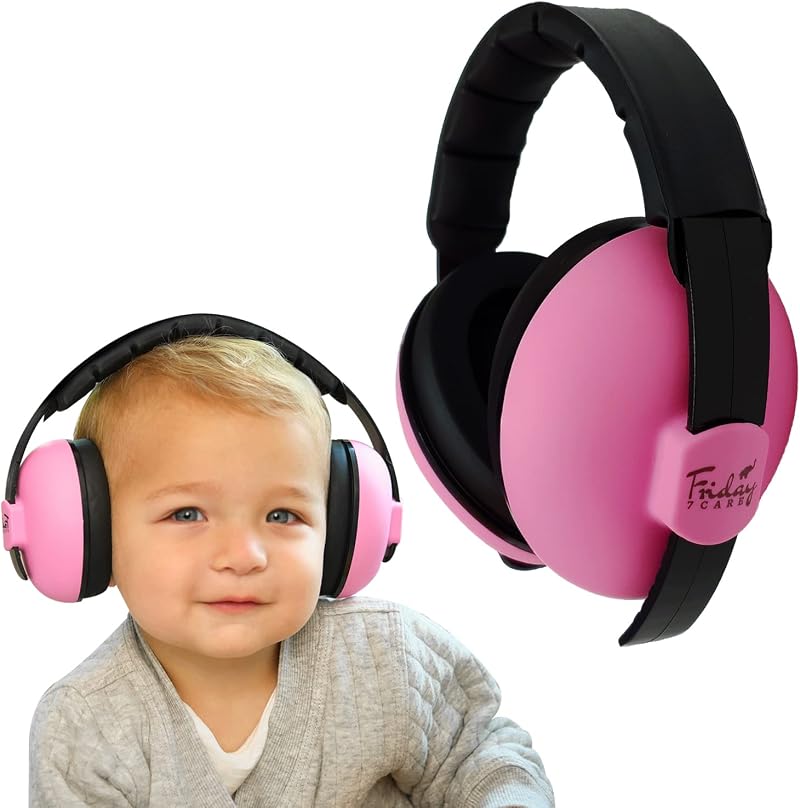 Friday 7Care Baby Ear Protection Pink Noise Cancelling Headphones 0-24m