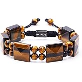 HASKARE Healing Stone Tiger Eye Crystal Bracelets for Men, Gifts for Him Natural Protection Crystals Mens Bracelet Beads, Tigers Eye Bracelet Unique Jewelry Personalize Gift Energy Bracelets for Men