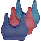 Cabales Women's Seamless Bras for Yoga Fitness Running Workout Low Impact Sports Bras with Removable Pads