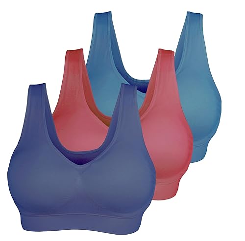 Cabales KINYAOYAO Women's 3-Pack Seamless Wireless Sports Bra with