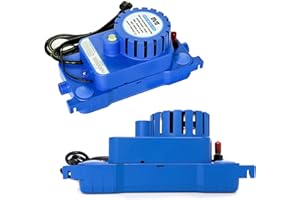MSELTOS 1/10 HP 93 GPH 20ft Max Head HVAC Condensate Pump, 115V w/Automatic Safety Switch, Removal Drain Pump for Air Conditioner, Dehumidifier, Ice Maker, Furnace, AC unit, Low Profile