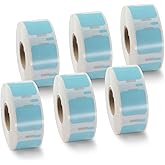 BETCKEY Colored Labels Compatible with Dymo 30332 (1" x 1") Square QR code's Multi-Purpose Labels, Compatible for Dymo LabelWriter 450, 4XL & Zebra Desktop Printers [6 Rolls, Light Blue]