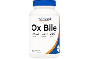 Nutricost Ox Bile Capsules 125mg, 240 Capsules - Non-GMO
