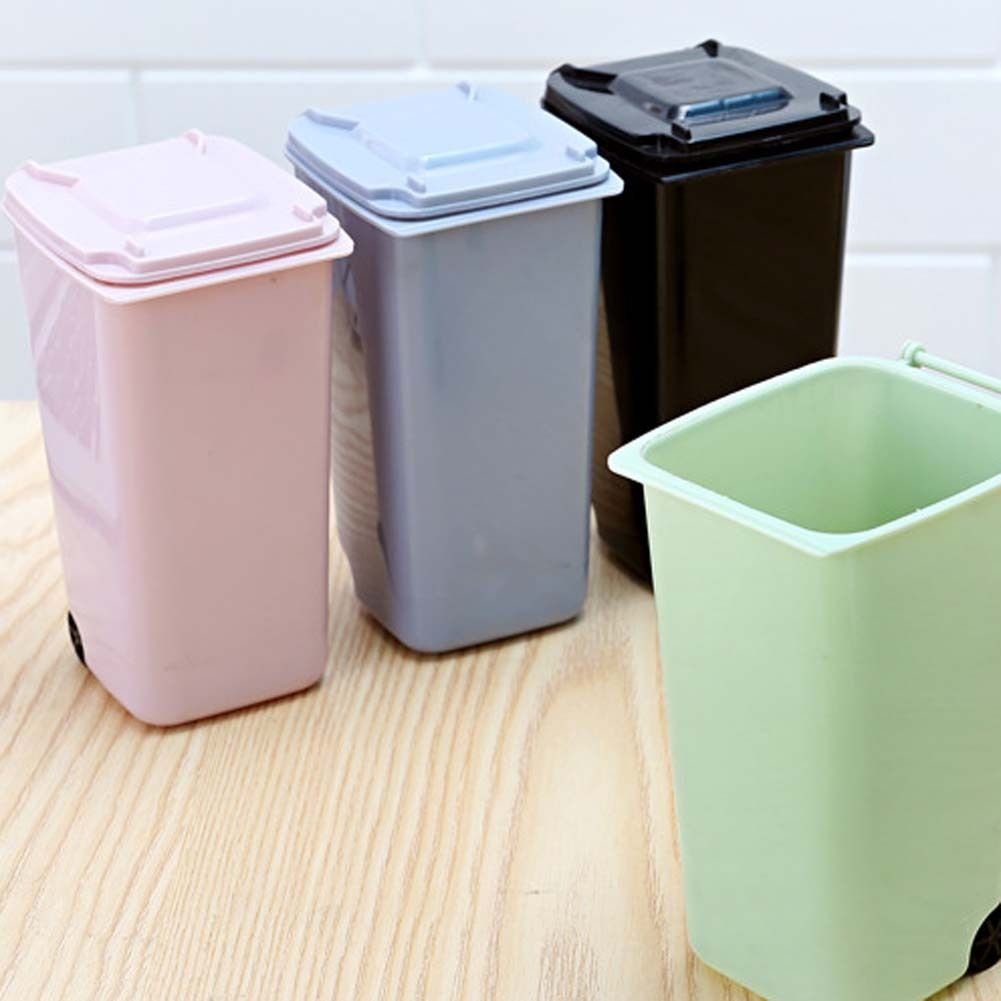 Pattumiera Per Compost Da Cucina 4 Litri Con 2 Scomparti E Maniglia - Coperchio Ermetico, Separazione Umido/secco - Portatile In Plastica, Blu/grigio/viola - Organizer Rifiuti - 3
