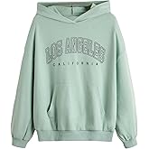 SHENHE Girl's Casual Fashion Los Angeles Hoodie Graphic Long Sleeve Hooded Sweatshirt