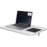 Neoaider Wall Mounted Folding Desk 23.6&rdquo; x 15.7&rdquo;, White | Drop Down Table with Metal Collapsible Brackets, Folding Wall Table for Small Spaces, Home, Office, Kitchen, Laundry Room