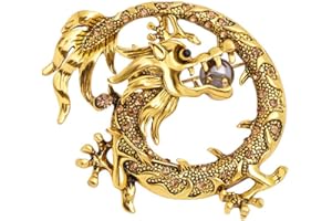 ABJFJE Retro Dragon Crystal Brooch Sparkling Uniquely Stylish 3D Dragon Shape Rhinestone Brooch Pin Gothic Punk Fashion Jewelry Gifts Brooches Accessories for Men Boy