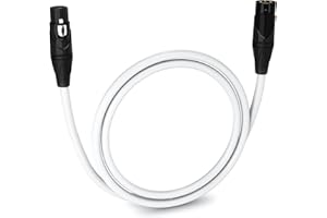 LyxPro 3 Feet XLR Microphone Cable Balanced Male to Female 3 Pin Mic Cord for Powered Speakers Audio Interface Professional Pro Audio Performance and Recording Devices - White