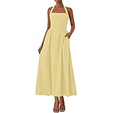 KIRUNDO Summer Dresses for Women 2026 Halter Maxi Wedding Guest Party Cocktail Semi Formal Elegant Classy Long Sundress