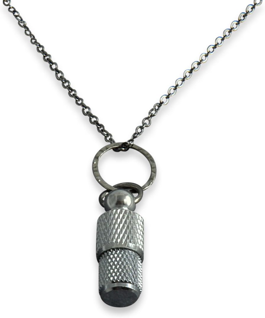 Secret Message Capsule Pendant Necklace - Antique Brass or Stainless Steel Cremation Remains Jewelry