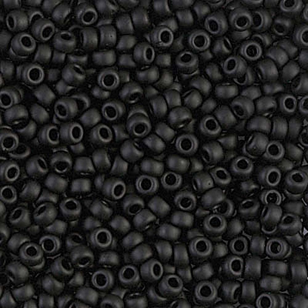 Photo 1 of Miyuki Round Seed Bead Size 8/0 22g Matte Black