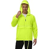 TIHEEN Men's Rain Jacket Cycling Running Jackets Waterproof Raincoat with Hood Windbreaker Hiking Jacket Rain Coat