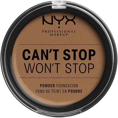 NYX Can't Stop Won't Stop Full Coverage Powder Foundation Matte Mahogany Vegan
