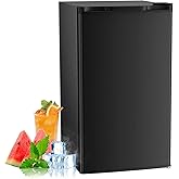 Antarctic Star 3.2 Cu.Ft. Mini Fridge with Freezer, Small Refrigerators with Adjustable Thermostat, Low Noise, Energy Saving, Compact Refrigerators for College Dorm, Office, Bedroom, Apartment, Black