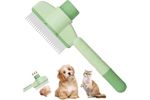 EYBDYB Self-Cleaning Cat & Dog Comb – 2-in-1 Pet Hair Removal with Stainless Steel Teeth, Easy Release Button, for Shedding, Detangling & Grooming