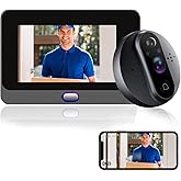 Peephole Camera for Apartment Door, WiFi Door Peephole Viewer Video Doorbell 1080P Camera with Monitor 4.3 Inch LCD Screen Motion Detection Night Vision