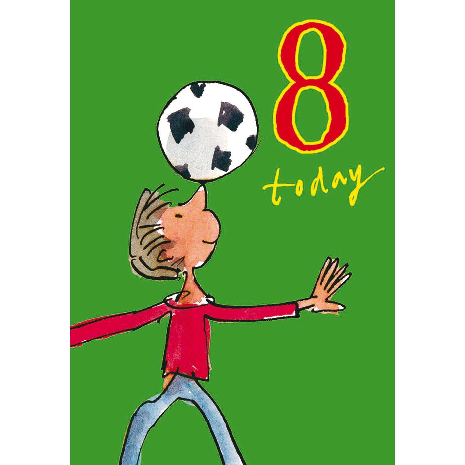 Woodmansterne Boy's Birthday Card - Age 8 - Quentin Blake - Little Footballer