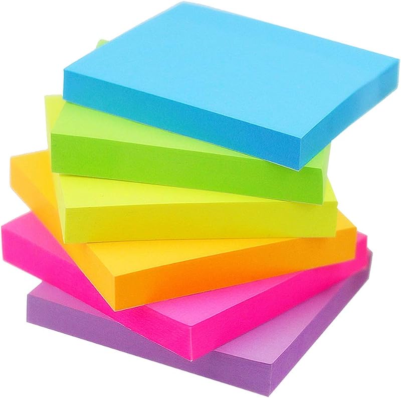 Early Buy Sticky Notes 6 Pads 3x3 Inch 100 Sheets Color Pack