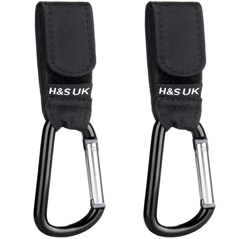 H&S 2 x Buggy Clips for Pram & Stroller - Pushchair & Pram Handle Clip - Stroller Hooks - Buggy Clips Hooks