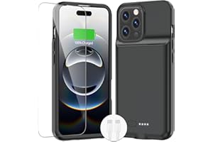 BOPPS Charging Case for iPhone 16 Pro 【Fit 15W Fast & Carplay】 Slim 8500mAh Portable Charger Case 360°Protection Rechargeable Extended Battery case for iPhone 16 Pro-6.3 Inch (Black)